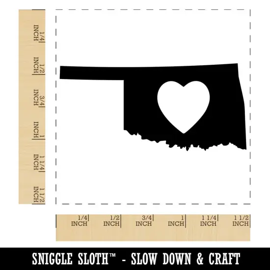 Oklahoma State with Heart Self-Inking Rubber Stamp Ink Stamper Black {1}