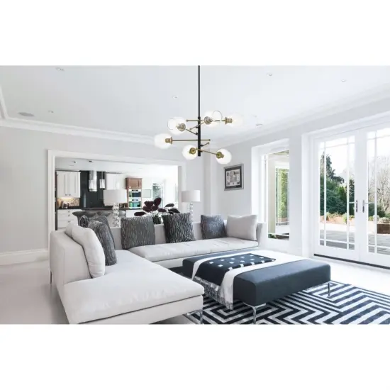 Paragon 6 light Matte Black and Brass Pendant {2}