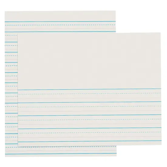 Newsprint Handwriting Paper, Skip-A-Line, Grades 2-3, 1/2" x 1/4" x 1/4" Ruled Short, 8-1/2" x 11", 500 Sheets Per Pack, 3 Packs {2}
