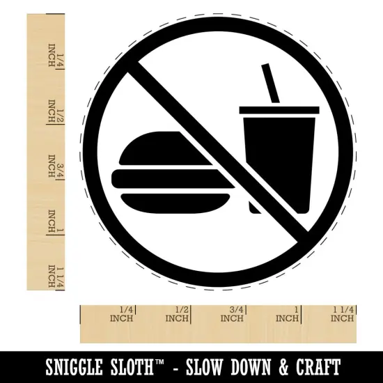 No Food or Drink Icon Rubber Stamp for Stamping Crafting Planners {1}