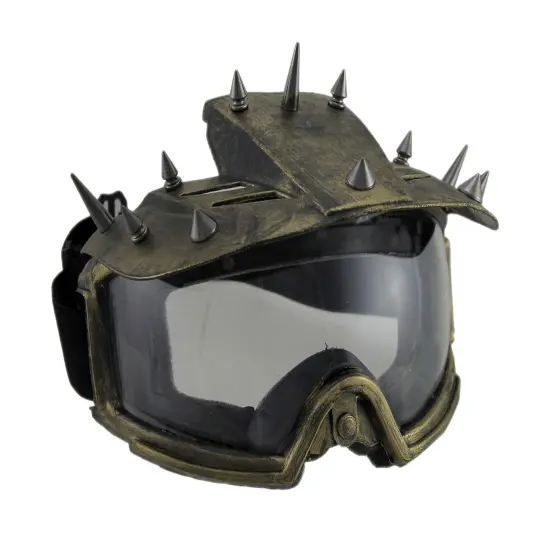 Spiked Metallic Steampunk Padded Motorcycle Goggles Adult Costume Mask {1}