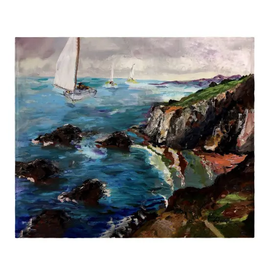 Betsy Drake Sailing the Cliffs Throw Multicolor {1}