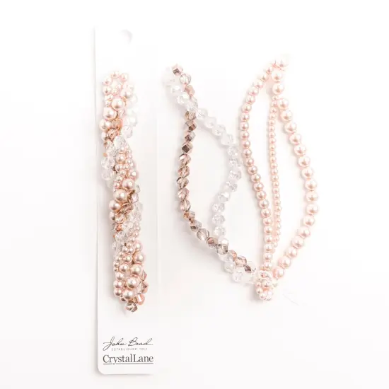 Crystal Lane DIY Deutzia Twisted Glass & Pearls Beads, 5 Strands {2}