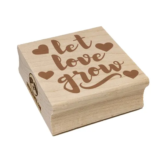Let Love Grow with Hearts Square Rubber Stamp for Stamping Crafting {7}