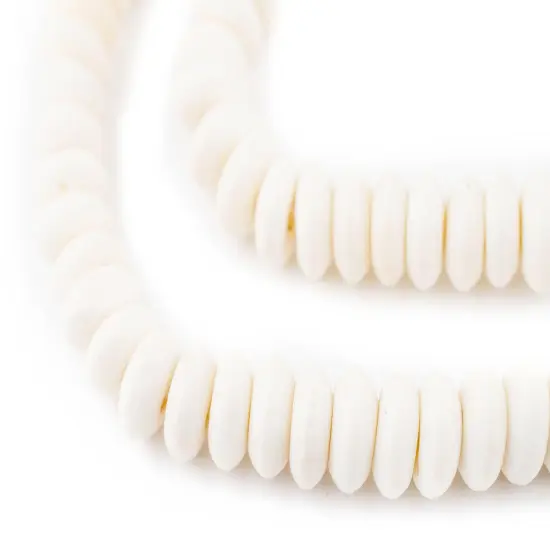 The Bead Chest White Bone Mala Disk Beads (8mm) {1}