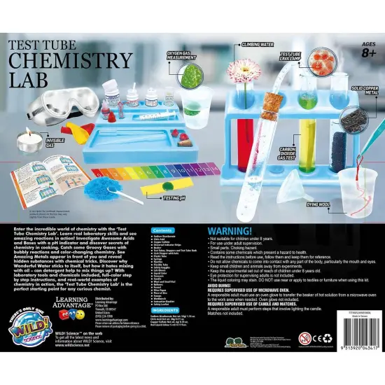 Test Tube Chemistry Lab - 50+ Science Experiments and Reactions - Ages 8+ - Learn About Solids, Liquids, Gases and More! {4}