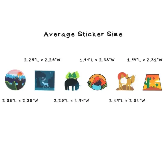 Wrapables Waterproof Vinyl Stickers for Water Bottles, Laptop, Phones, Skateboards, Decals for Teens, 100pcs Forest and Desert {6}