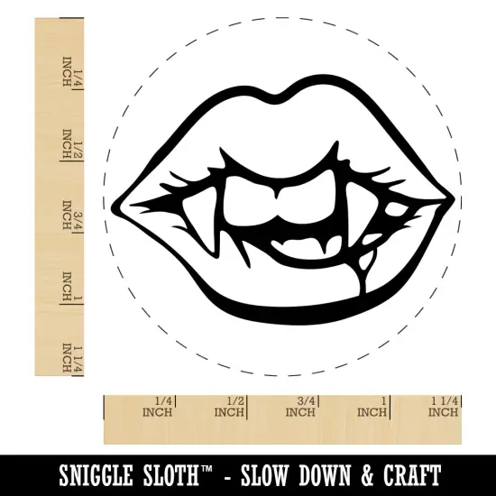 Vampire Lips and Teeth Halloween Rubber Stamp for Stamping Crafting Planners {1}