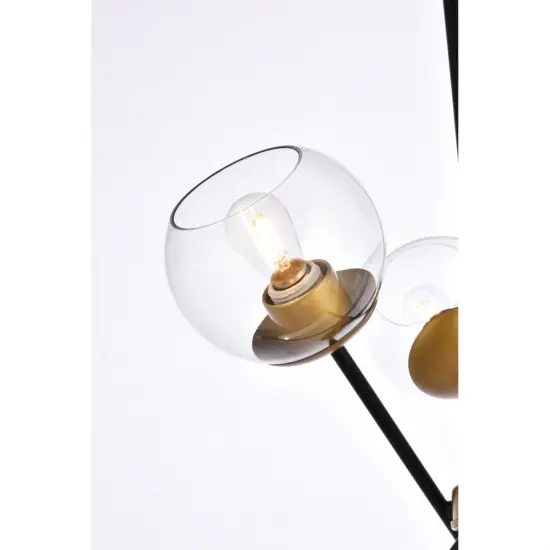 Axl 24 inch pendant in black and brass with clear shade {5}