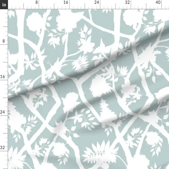Various Fabrics by the Yard or Fat Quarter Floral Silhouette Tropical Retro Modern Botanical Boho Chic Coastal Garden Large Scale Custom Printed Fabric by Spoonflower {1}