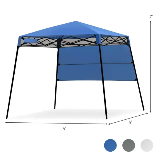 7 x 7 Feet Sland Adjustable Portable Canopy Tent with Backpack Blue {4}