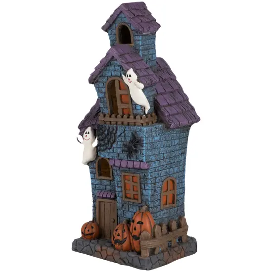 Northlight LED Lighted Haunted House with Ghosts Halloween Decoration - 22.75" Blue {6}