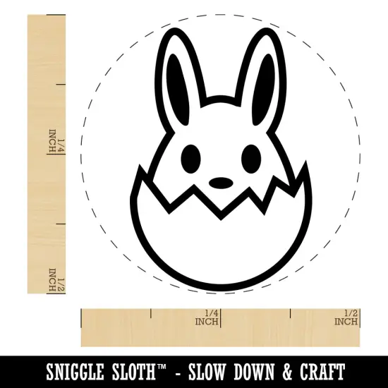 Easter Bunny Hatching Egg Shell Self-Inking Rubber Stamp for Stamping Crafting Planners Green {1}