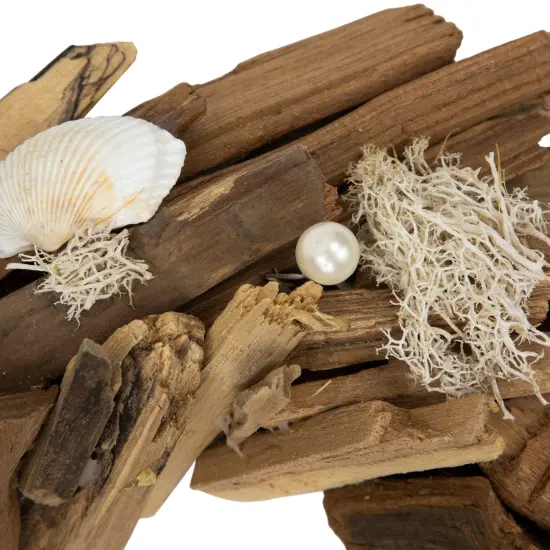 Northlight Natural Driftwood and Seashell Artificial Wreath - 14" Brown {6}