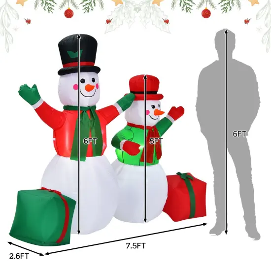 6 Feet Christmas Inflatable Snowmen Blow Up Christmas Decoration {4}