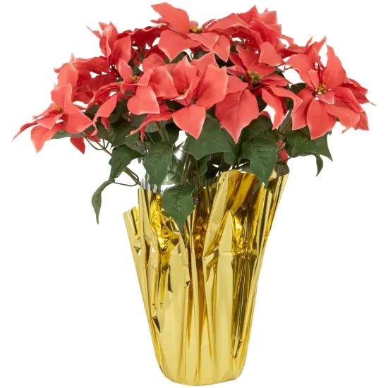 Northlight Artificial Christmas Poinsettia with Wrapped Base - 28" - Pink {1}