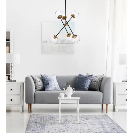 Axl 24 inch pendant in black and brass with clear shade {2}