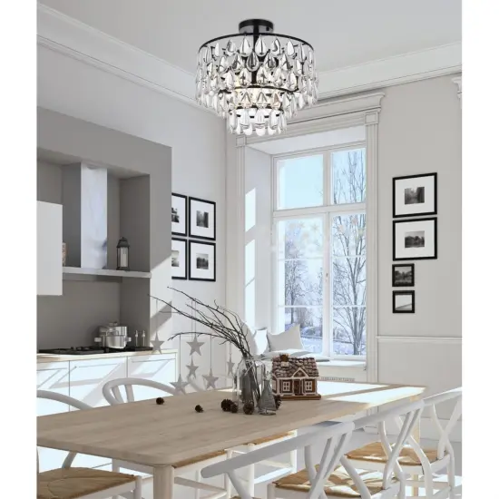 Mila 16 inch flush mount in black {2}