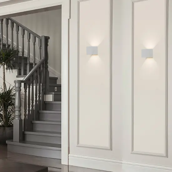 Modern Wall Sconce LED Waterproof Wall Lamp Aluminum with Adjustable Beam 10-Watt 4000K Cool White Indoor Outdoor for Bathroom Bedroom Corridor Living Room Stairs and Garden White Set of 2 {2}