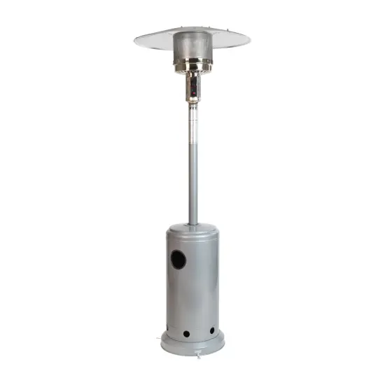 Merrick Lane Stainless Steel 7.5' Tall 40,000 BTU Outdoor Propane Patio Heater with Wheels Silver {3}