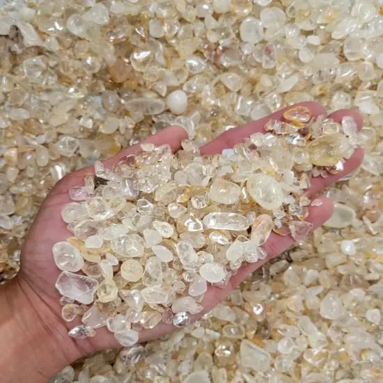 Tumbled Clear Quartz Crystal Chips Bulk {5}