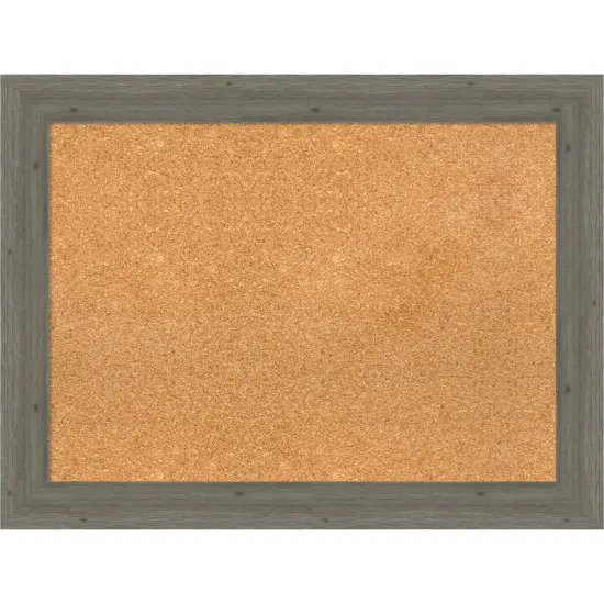 Fencepost Narrow Wood Framed Corkboard, Natural Cork Fencepost Grey {7}
