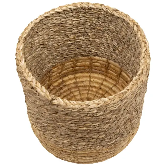 Northlight Set of 3 Textured Woven Round Seagrass Baskets 13.75" Beige {6}