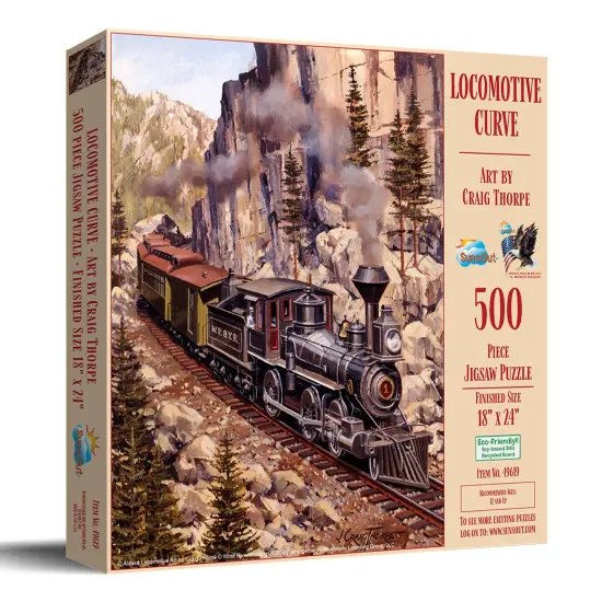 Sunsout Locomotive Curve 500 pc Jigsaw Puzzle 49619 {3}