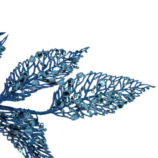 Northlight 37" Glittered Blue Fern Christmas Spray {7}