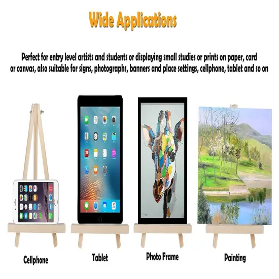 Portable 9" Wood Tripod Tabletop Display Easel for Artist Painting, Sketching, Displaying Photos, Decorative Plates and More {5}