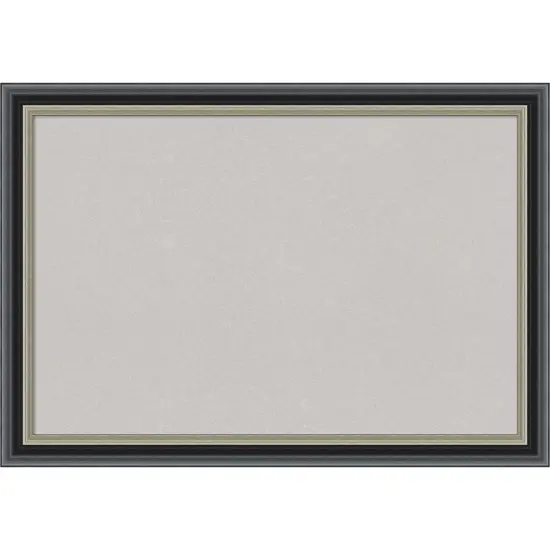 Theo Black Silver Wood Framed Corkboard, Grey Cork {1}
