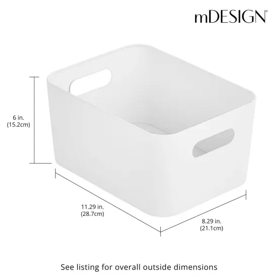 mDesign Small Metal Kitchen Storage Container Bin Basket with Handles {3}