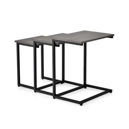 3 Pieces Multifunctional Coffee End Table Set Oak {3}