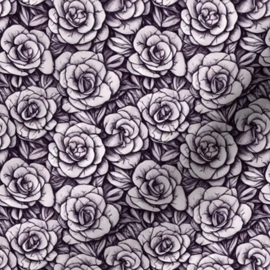 Various Fabrics by the Yard or Fat Quarter Purple Roses Lavender Floral Bouquet Custom Printed Fabric by Spoonflower {7}