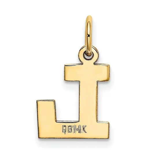 14K Yellow Gold Small Block Intial Letter L Charm Jewerly 18mm x 10mm {4}