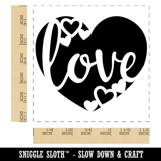 Love in Heart Wedding Anniversary Valentine's Day Self-Inking Rubber Stamp Ink Stamper Black {1}