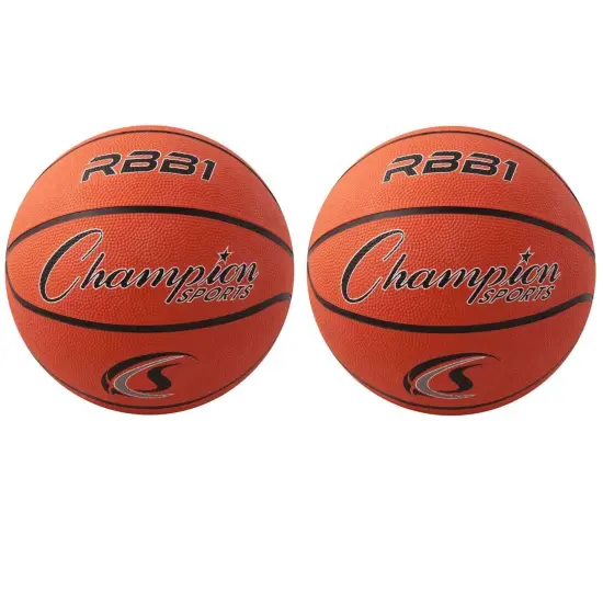 Offical Size Rubber Basketball, Orange, Pack of 2 {1}