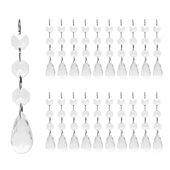 Wrapables Acrylic Hanging Crystal Bead Strands for Chandeliers, Garlands, Wedding Decorations, Christmas Tree Ornaments (20pcs) Maple Leaf {7}