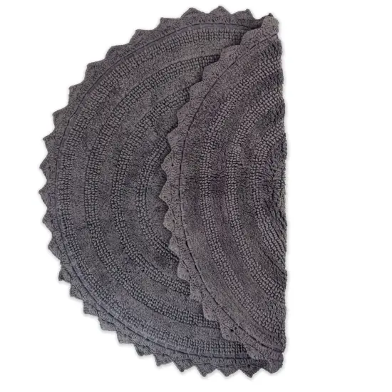 DII Gray Round Crochet Bath Mat {2}