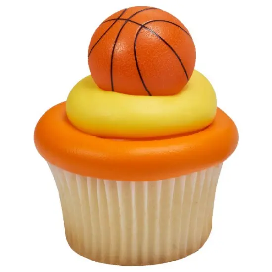 3D Basketball Cupcake Rings, 12ct {1}