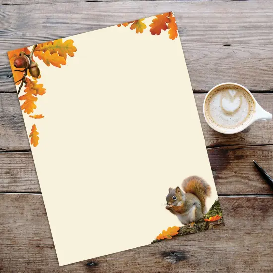 Great Papers! Acorn Fall Letterhead, Invitations, Announcements and Messages, Printer Friendly 8.5" x 11", 80 Pack {3}