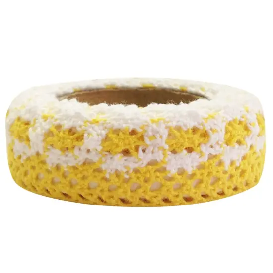 Wrapables Colorful Decorative Adhesive Lace Tape (Set of 3) Yellow {2}