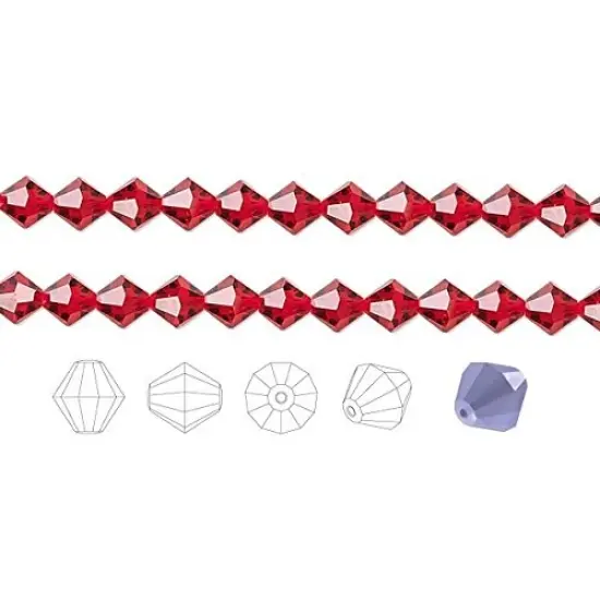 Preciosa Czech Crystal Beads Light Siam Faceted Bicone 6mm Package of 144 {1}