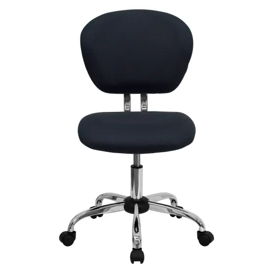 Emma and Oliver Mid-Back Mesh Padded Swivel Task Office Chair with Chrome Base Gray {3}