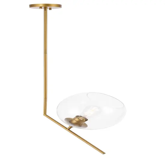 Ryland 1 light Brassand Clear glass pendant {6}