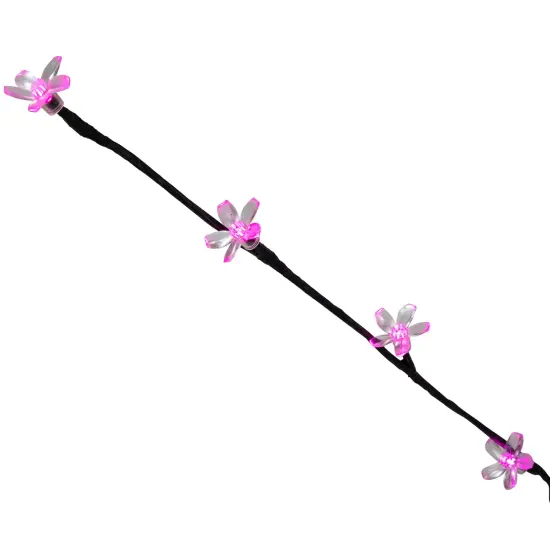 Northlight LED Lighted Cherry Blossom Artificial Tree Branches - 2.5' - Fuchsia Pink - Set of 3 Black {7}