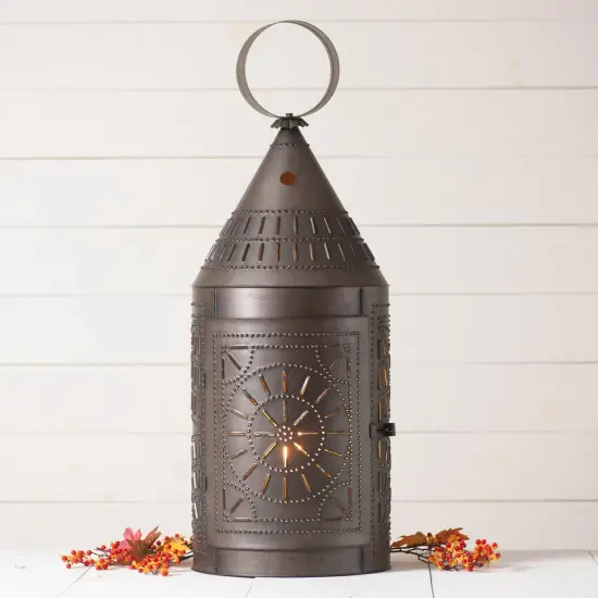 Irvins Country Tinware 36-Inch Tinner's Lantern with Chisel in Kettle Black {4}