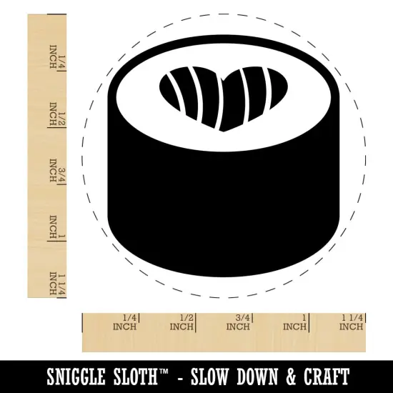 Sushi Roll with Heart Rubber Stamp for Stamping Crafting Planners {1}