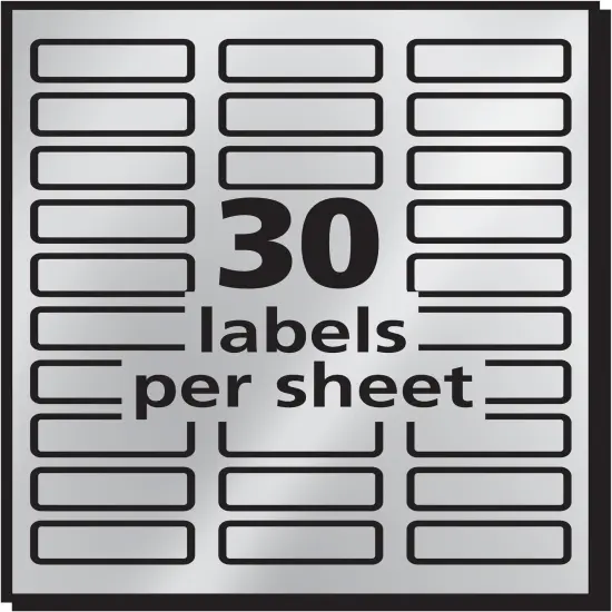 Avery Foil Mailing Labels, Silver, 3/4" x 2-1/4", 300 Labels (8986) {3}