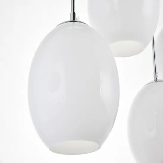 Baxter 7 Lights Chrome Pendant With Frosted White Glass {6}